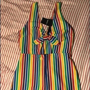 Forever 21 Rainbow Cut Out Playsuit